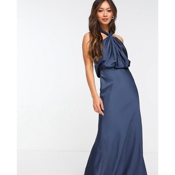 halter neck special occasion dresses Ever-Pretty Glittery Empire Waist Halter Neck Formal Evening Dress with Pleated main image 1